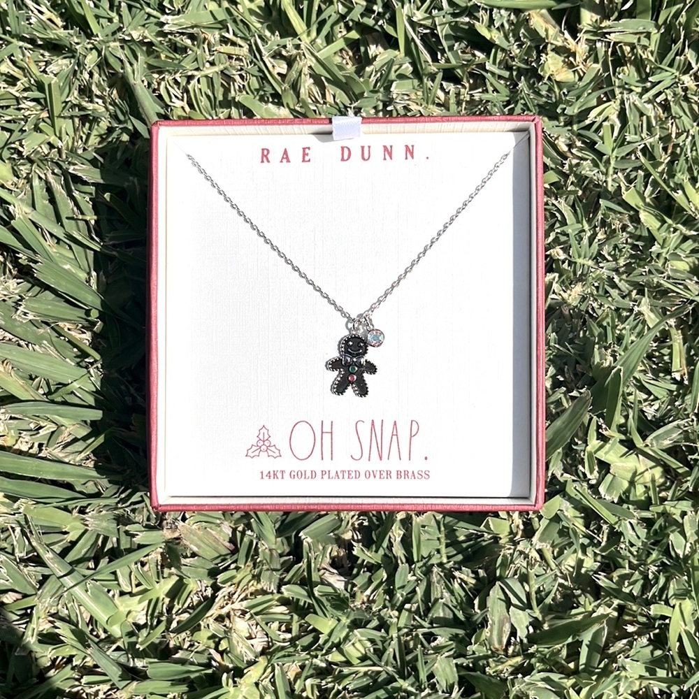 Rae Dunn "OH SNAP" Gingerbread Man Necklace